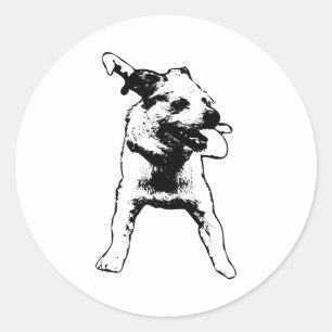 Playful Terrier Mix Vinyl Sticker