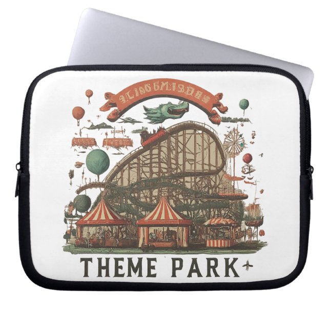 Playful Theme Park Laptop Sleeve (Front)