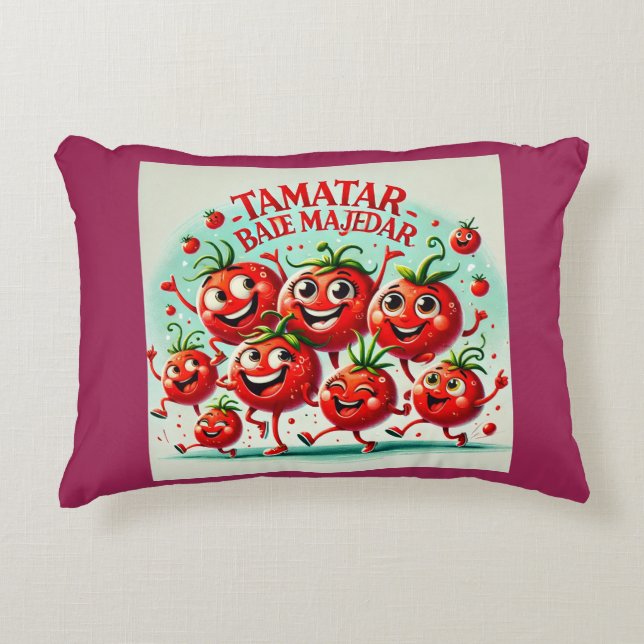 Playful Tomato Fun Pillow – Cheerful and Vibrant D (Front)