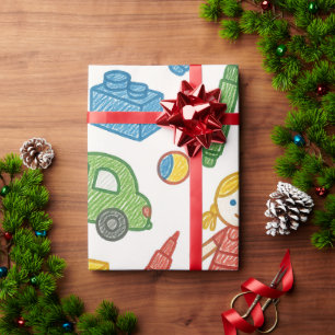 Playful Toys Seamless Doodle Art Pattern Wrapping Paper