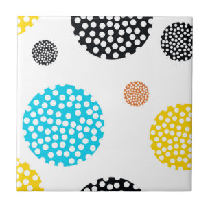 Playful, trendy, cool, fun, modern dotted circles ceramic tile