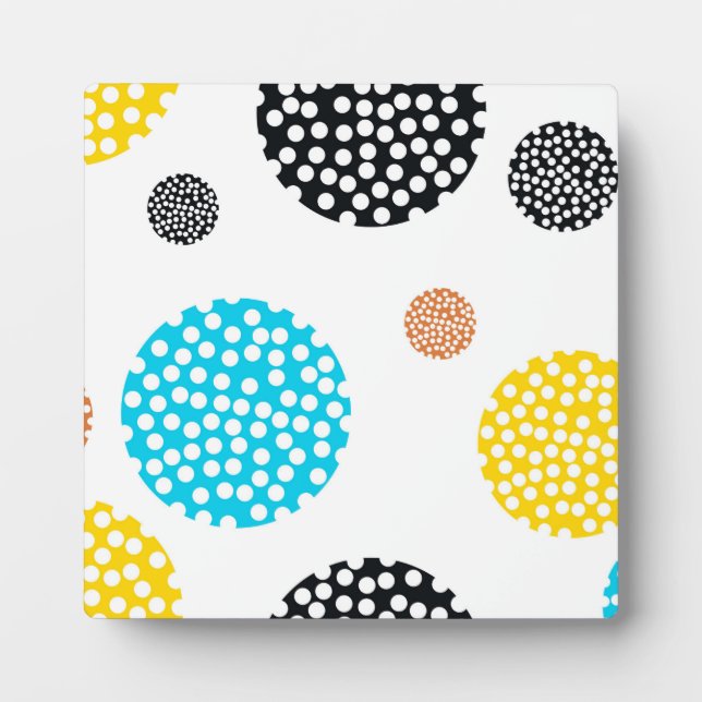 Playful, trendy, cool, fun, modern dotted circles plaque (Front)