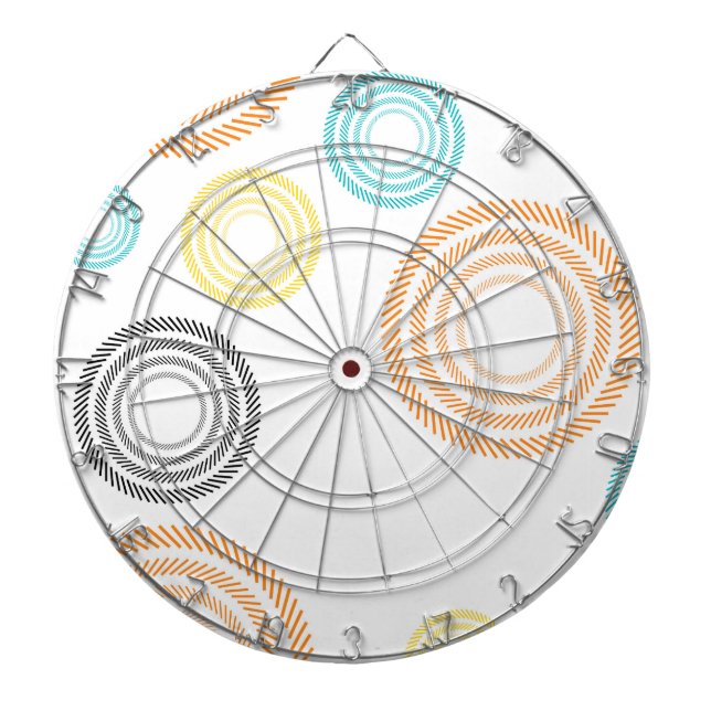 Playful, trendy, cool, modern, simple circles dartboard (Front)