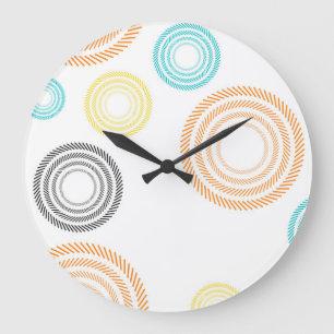 Playful, trendy, cool, modern, simple circles large clock