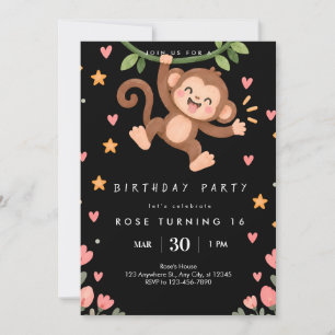 Playful Tropical Birthday Celebration Invitation