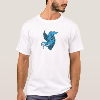 Playful Two Toned Blue Bird T-Shirt