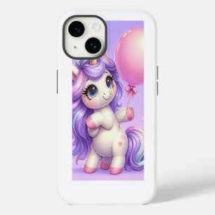 Playful Unicorn Holding a Balloon iPhone 14 Case
