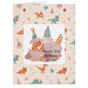 "Playful Velociraptor Birthday Card  