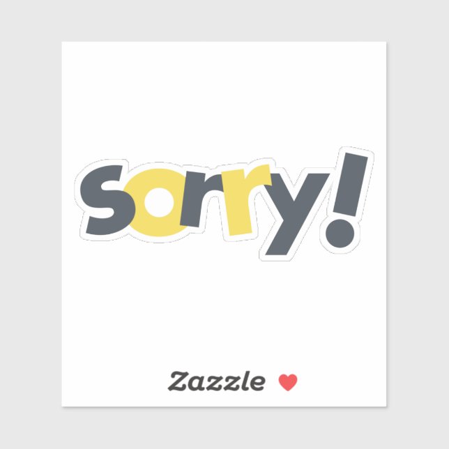 Playful, vibrant, bold, modern design of Sorry (Sheet)