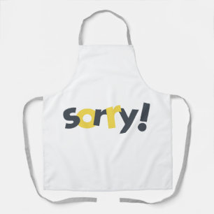 Playful, vibrant, bold, modern design of Sorry Apron