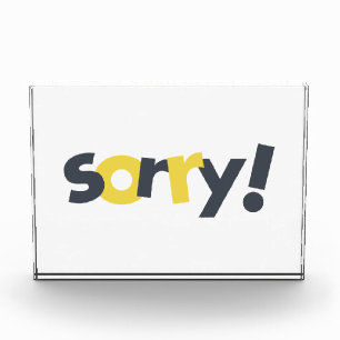 Playful, vibrant, bold, modern design of Sorry Photo Block