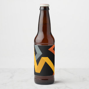 PLayful, vibrant, modern, urban graphic ways Beer Bottle Label