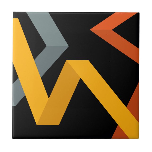 PLayful, vibrant, modern, urban graphic ways Ceramic Tile (Front)