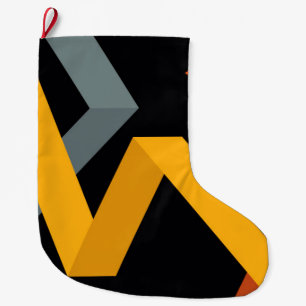 PLayful, vibrant, modern, urban graphic ways Large Christmas Stocking