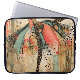 Playful Violin Music Lace Ballerina Laptop Sleeve