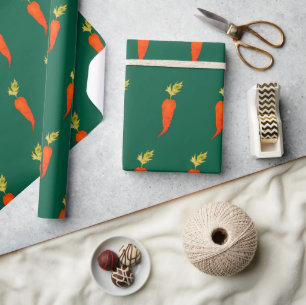 Playful Watercolor Carrot Wrapping Paper