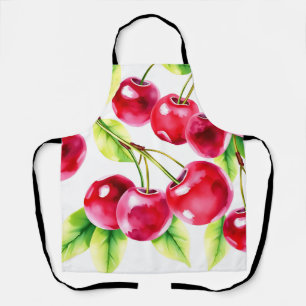 Playful Watercolor Cherries Apron
