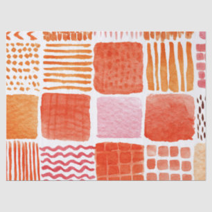 Playful Watercolor Squares   Warm Boho Abstract Tissue Paper