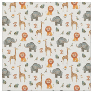 Playful Watercolour Safari Animals v.2 fabric