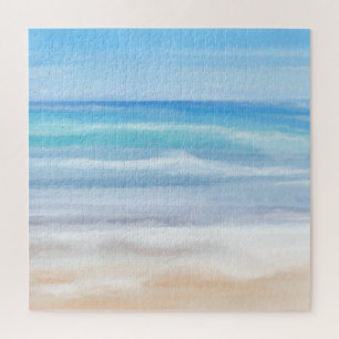 Playful Waves On A Sunny Day At The Beach Jigsaw Puzzle
