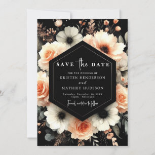 Playful Whimsical Peach Wedding Save The Date