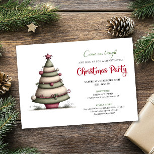 Playful whimsical tree Christmas party invite