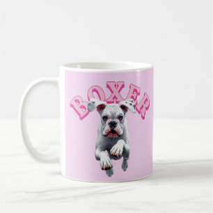Playful White Boxer Dog Coffee Mug