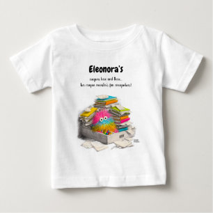 Playful White Kids Crayon Monster Art  Baby T-Shirt