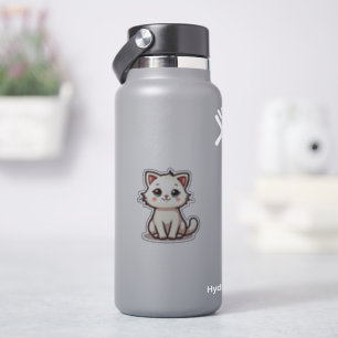 Playful White Kitten – Chibi Sticker