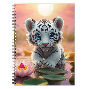 Playful White Tiger Cub in India's Wetlands Notebook