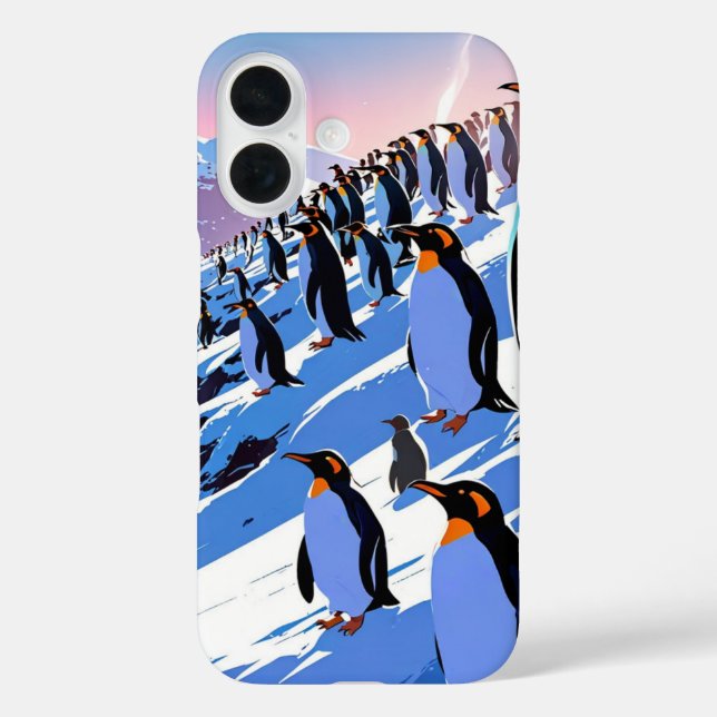 Playful Winter Penguins Case-Mate iPhone Case (Back)