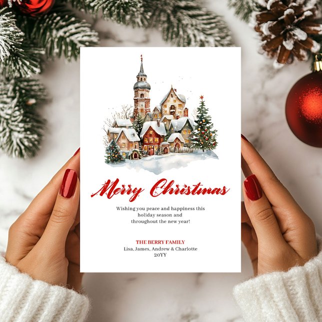 Playful Winter Scene Christmas Greeting Card (Playful Winter Scene Christmas Greeting Card)
