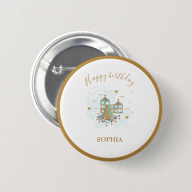 Playground Adventure Party 6 Cm Round Badge (Front & Back)