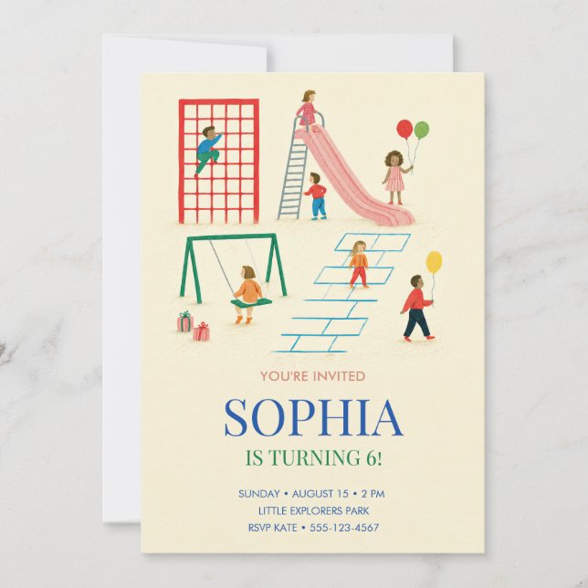 Playground Birthday Party Invitation (Front)