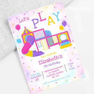 Playground, Bounce Jump, Trampoline Birthday Invitation