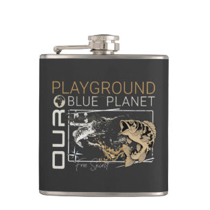 Playground Fishing Nature Planet Earth Good Vibes  Hip Flask