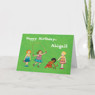 Playground Girls personalised birthday card