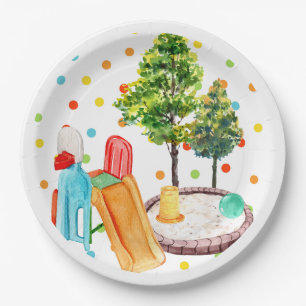 Playground Happy Birthday Paper Plates Polkadots