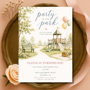 Playground Party in the Park Birthday Invitation
