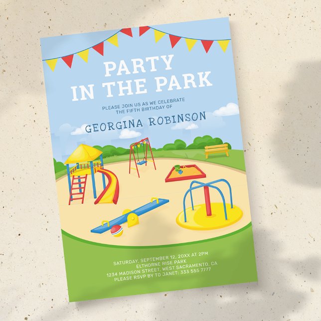 Playground Party in the Park Kids Birthday Invitation (Creator Uploaded)