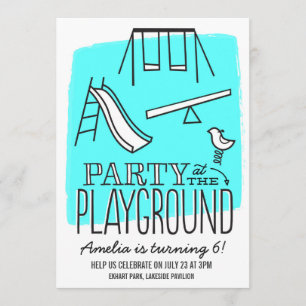 Playground Party Invite - Aqua