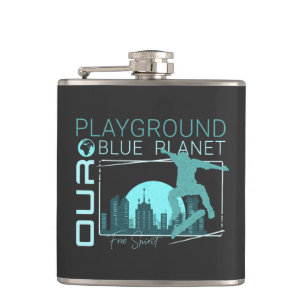 Playground Surf Waves Planet Earth Playground Vibe Hip Flask