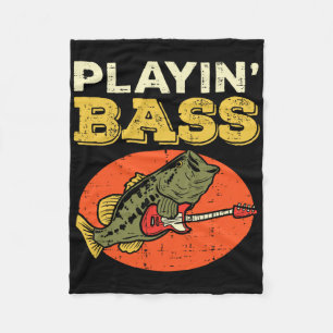 Playin B Fish Guitar Cool Fishing Bist Player Musi Fleece Blanket