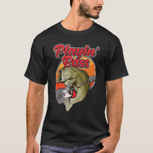 Playin Bass Bass Fish Playing Bass Guitar T-Shirt