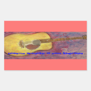 playing acoustic is good therapy rectangular sticker