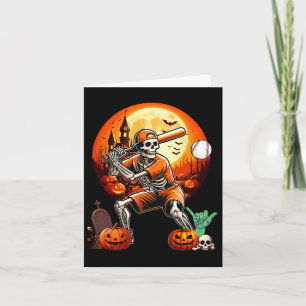 Playing Baseball Halloween Player Trainer Fan Love Card