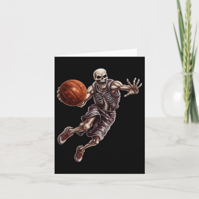 Playing Basketball Cool Funny Halloween 1  Card (Front)