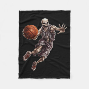 Playing Basketball Cool Funny Halloween 1 Fleece Blanket