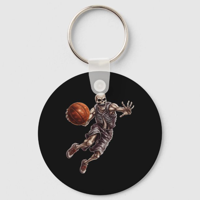 Playing Basketball Cool Funny Halloween 1  Key Ring (Front)