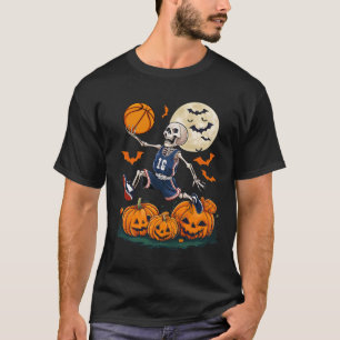 Playing Basketball Halloween Men Boys Basketball  T-Shirt